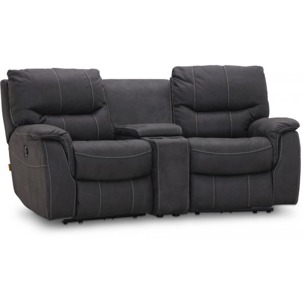 Rom elektrisk 2-sits reclinersoffa - Grå tyg Rom elektrisk 2-sits reclinersoffa - Grå tyg