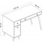 Inert skrivbord 120x60 cm - Vit/ek