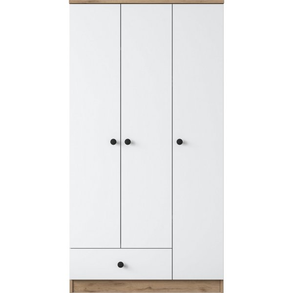 Mendy garderob 90 cm - Valnöt/vit Mendy garderob 90 cm - Valnöt/vit