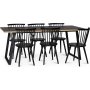 Edge 3.0 matgrupp 190x90 cm inkl 6 st svarta pinnstolar Castor - Svart Hgtryckslaminat (HPL)