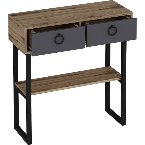 Valery avlastningsbord med spegel 90 x 35,3 cm - Antracit/m�rkbrun