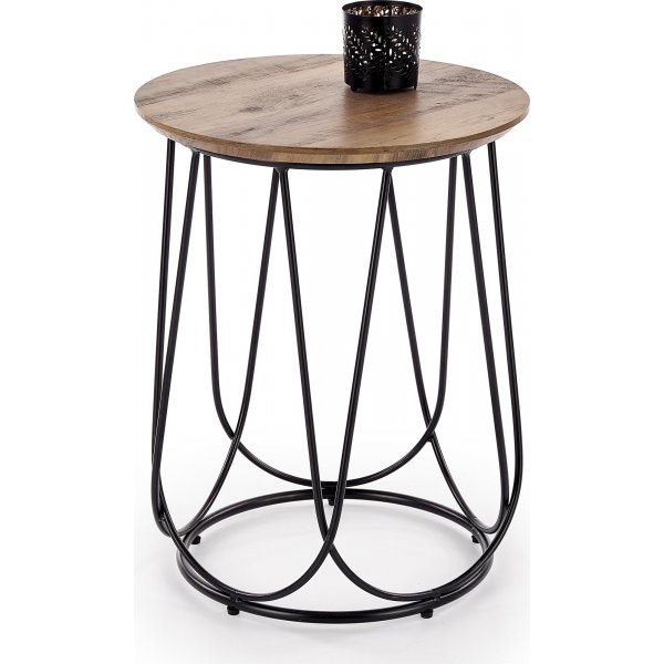 Bobby sidobord Ø40 cm - Valnöt/svart Bobby sidobord Ø40 cm - Valnöt/svart