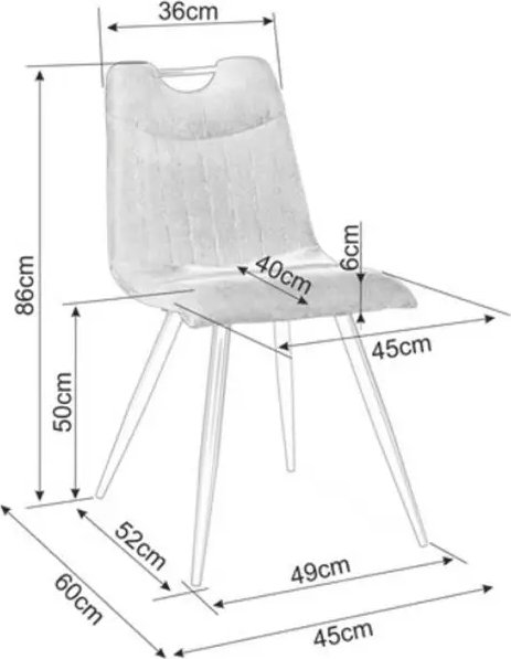 Chaise de salle  manger Orfe - Gris