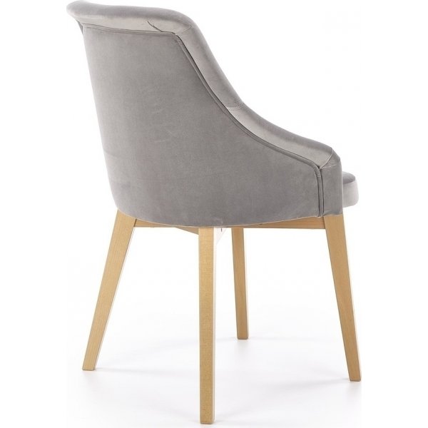 Chaise de salle  manger Catrin - Gris (Velours) / Bois