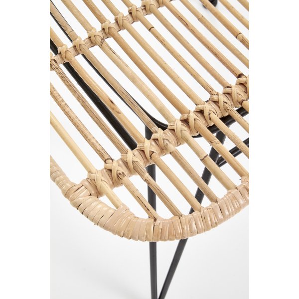 Chaise de salle  manger Juri - Rotin/noir