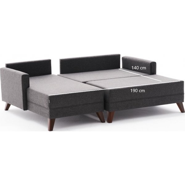 Bella slaapbank links - Antraciet Bella slaapbank links - Antraciet