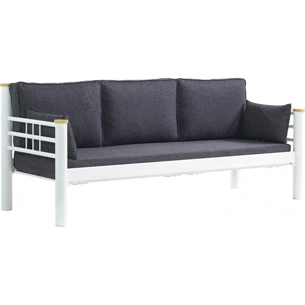 Kappis 3-sits utesoffa - Vit/antracit