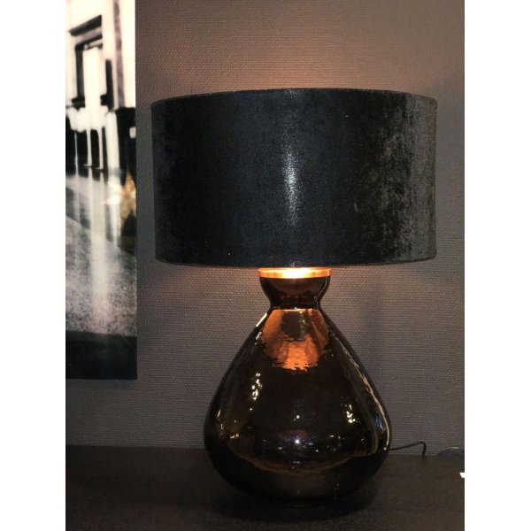 Slettens bordslampa - Mrkgr/svart