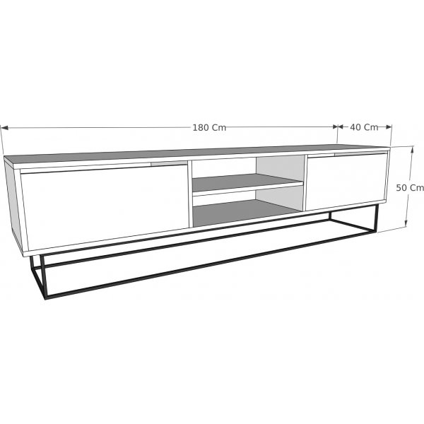 Banc de contrle multimdia 180 cm - Chne