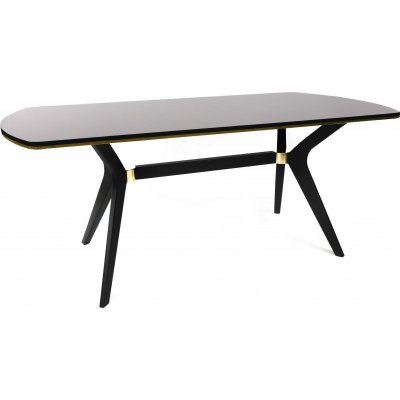 Ikon matbord 180 x 90 cm - Brun/svart/guld