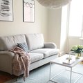 Mitt vardagsrum, soffa från Trendrum! Howard Watford 3-sits rak soffmodell - Beige