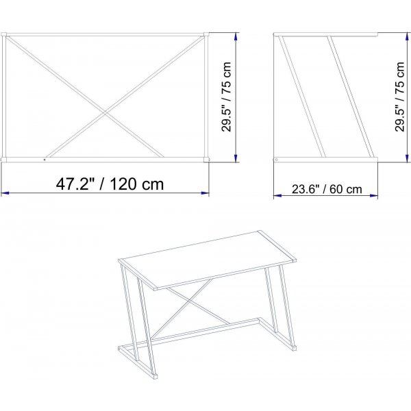 Bureau Anemon 120x60 cm - Noyer/noir Bureau Anemon 120x60 cm - Noyer/noir