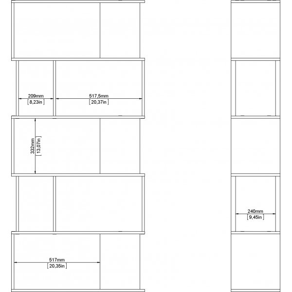 Bibliothque Maze - Chne/noir