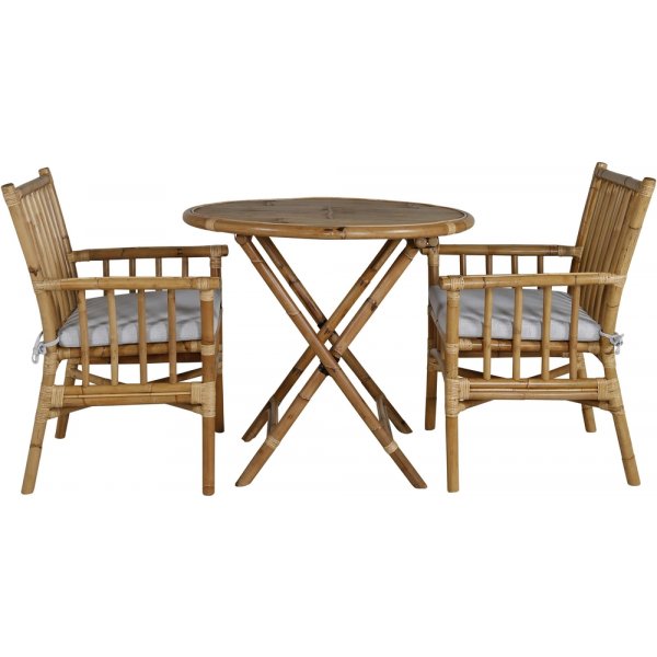 Groupe de repas extrieur Cane avec 2 chaises Cane - Naturel/Beige Sable