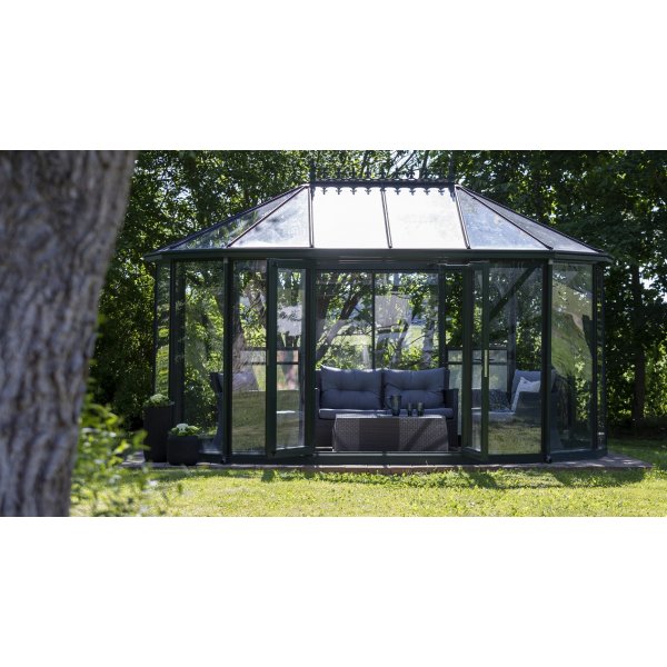 Ballingslöv utegrupp: soffa, fåtöljer och bord - Antracit konstrotting Ballingslöv utegrupp: soffa, fåtöljer och bord - Antracit konstrotting