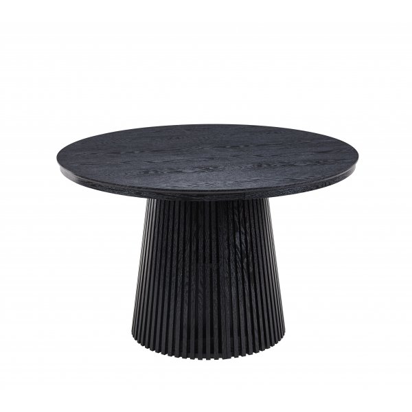 Matgrupp Crossby f�rl�ngbart bord �120-200cm i svartbetsad ek med 8st Callum matstol i beige tyg