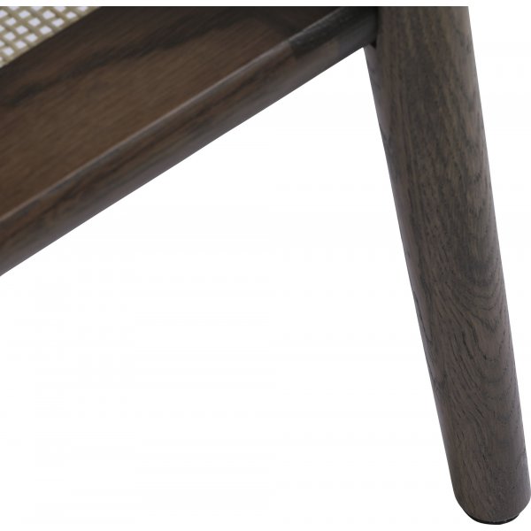 Table basse Yuma en chne fum avec tagre en rotin