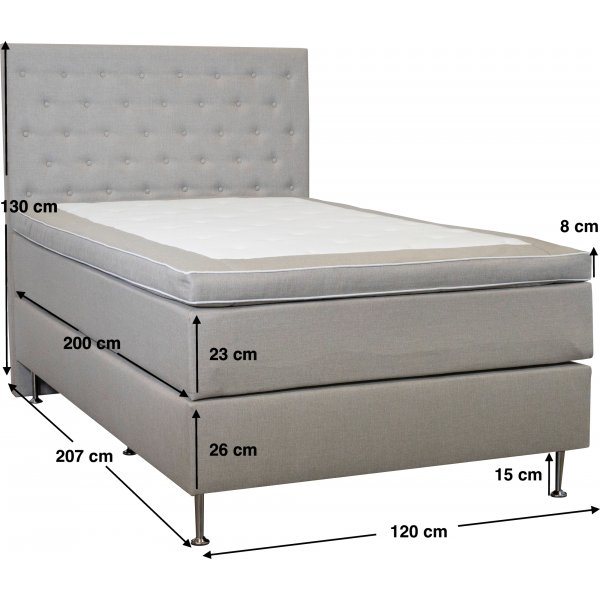 Continentaal bed + hoofdbord 120 x 200 cm - Dream