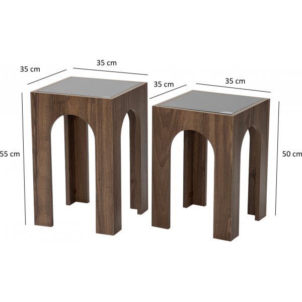 Seine sidobordset 35/35 x 35/35 cm - Valnöt/mörkgrå Seine sidobordset 35/35 x 35/35 cm - Valnöt/mörkgrå