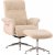 Hagn reclinerftlj med fotpall - Beige frskinnsimitation/whitewash ek + Textilrengring fr mbler