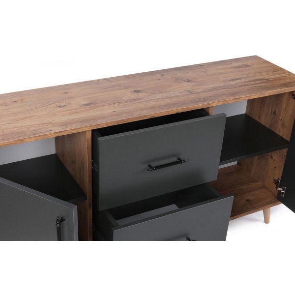 Cordoba dressoir - Walnoot/antraciet