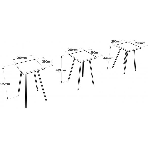 Luiz tafel 29 x 29 cm - Grijs/zwart