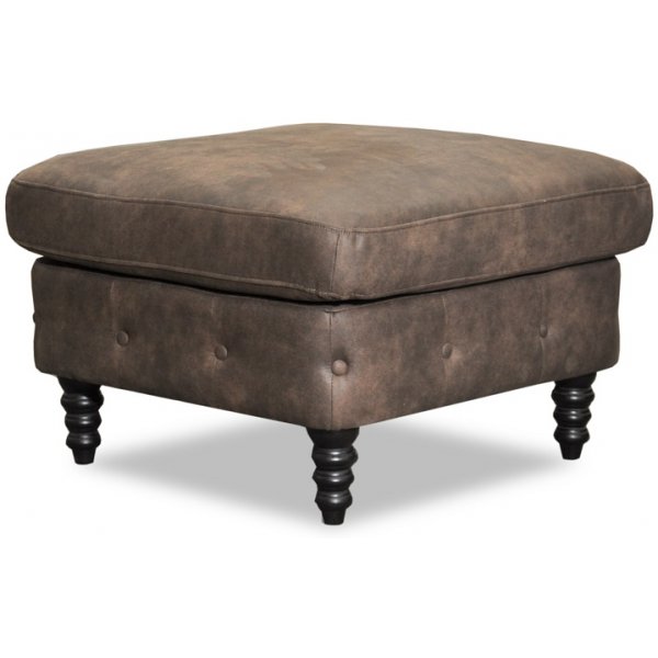 Repose-pieds chesterfield Ashford - Cuir cologique vintage
