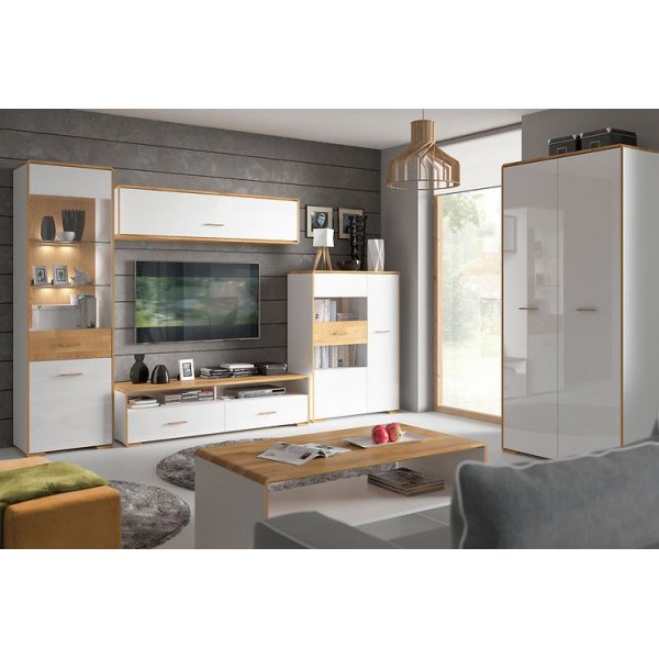 Gordon TV-bnk - Vit/ek