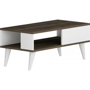 Saul salontafel 90 x 45 cm - Walnoot/wit