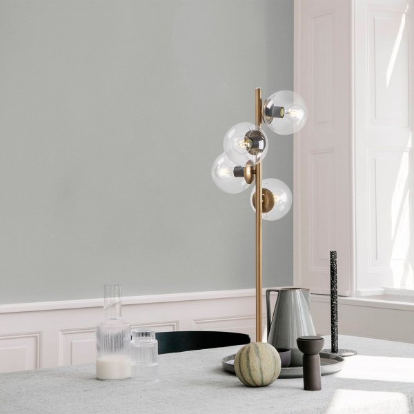 Fas golvlampa klar - Guld Fas golvlampa klar - Guld