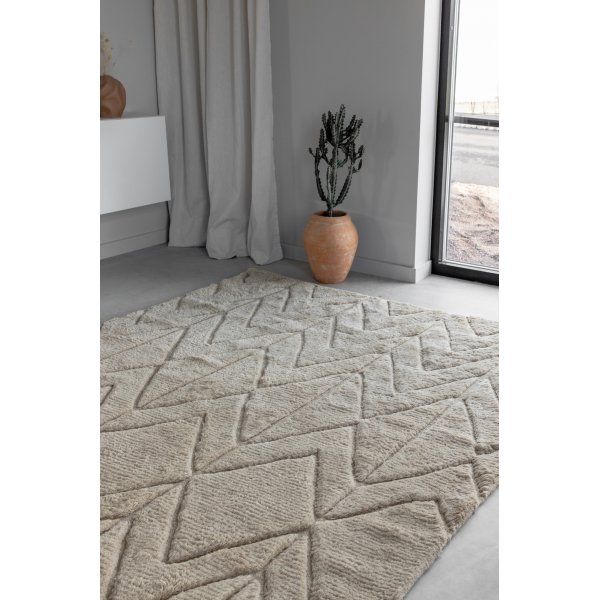 Zoë wollen vloerkleed - Beige Zoë wollen vloerkleed - Beige