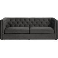 Chesterfield Milano 3-sits soffa - Mörkgrå sammet Chesterfield Milano 3-sits soffa - Mörkgrå sammet