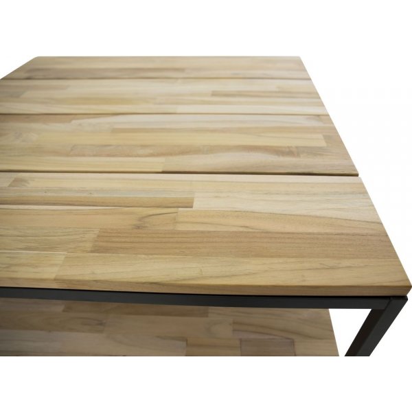 Table basse Regald 80 x 80 cm - Noir/bois naturel