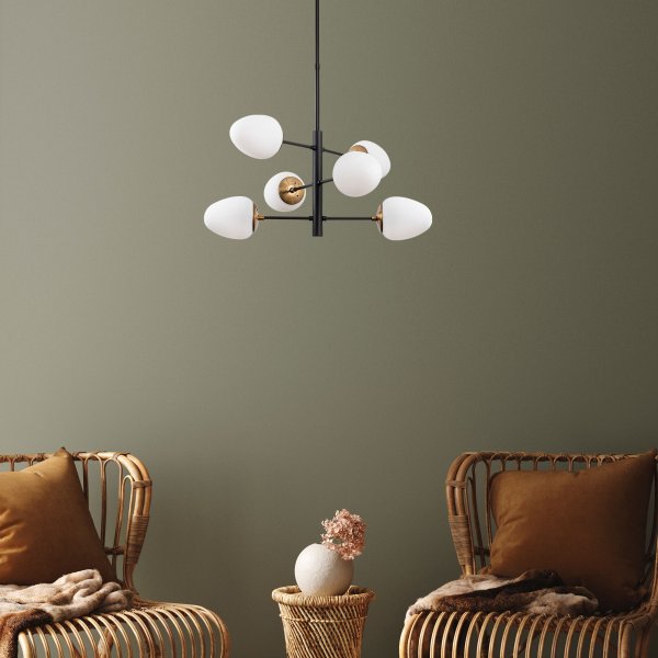 Arve taklampa 10195 - Svart/antik/vit