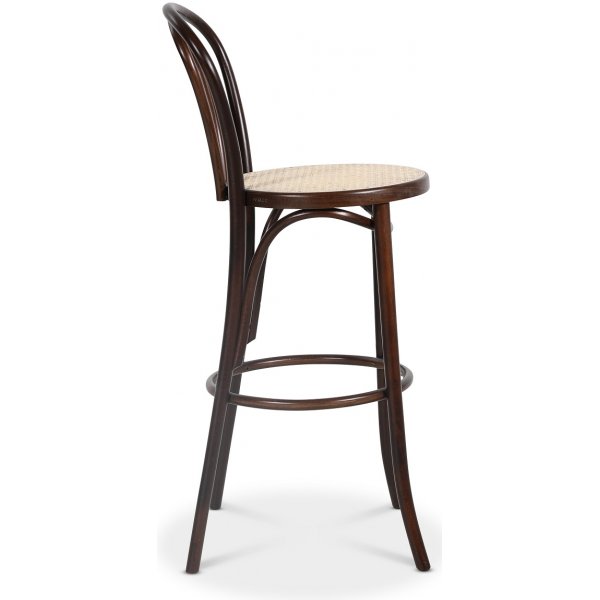 Tabouret de bar No 18 avec assise en rotin - Noyer Tabouret de bar No 18 avec assise en rotin - Noyer