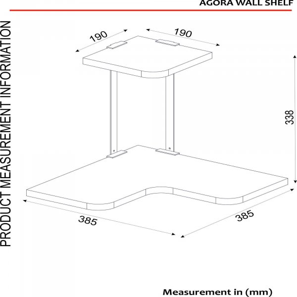 Agora vägghylla - Valnöt/svart Agora vägghylla - Valnöt/svart