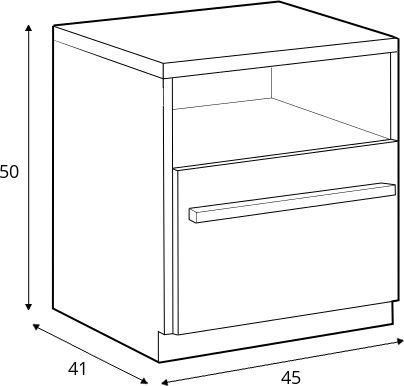 Plano nachtkastje - Nash eiken/grijs