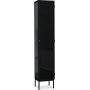 Revel vitrinskp 200x40 cm - Svart / Tonat glas + Mbeltassar