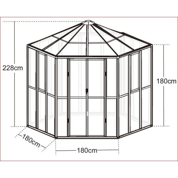 V�xthus Miranda med h�rdat glas - Svart 9,0 m� +