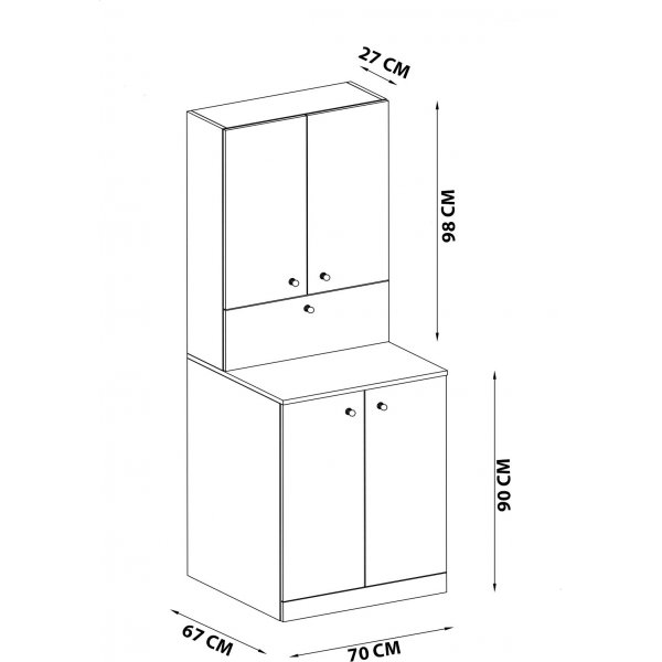 Meuble pour machine  laver Palmira - Chne