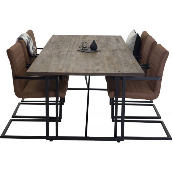 Fortina karmstol - Svart/brun PU Fortina karmstol - Svart/brun PU