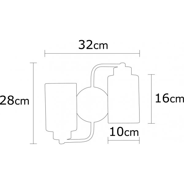 Balcova wandlamp - Zwart