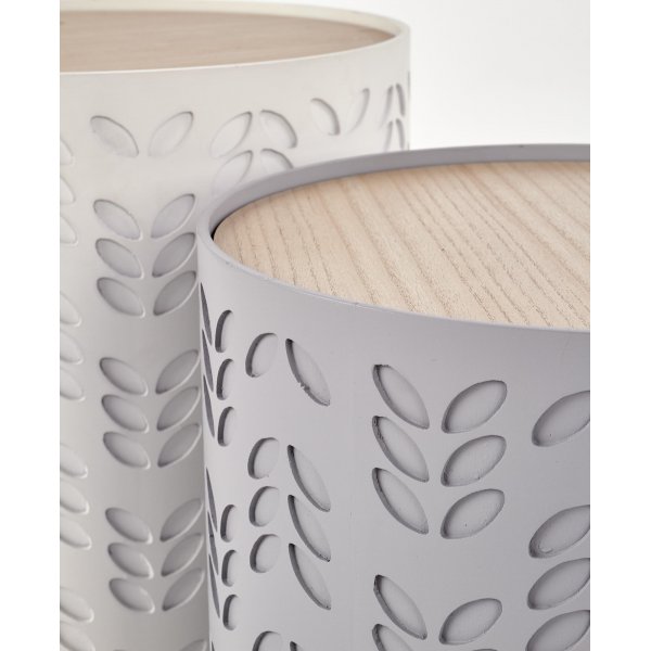 Table banc Trudie 35/39 cm - Blanc/gris