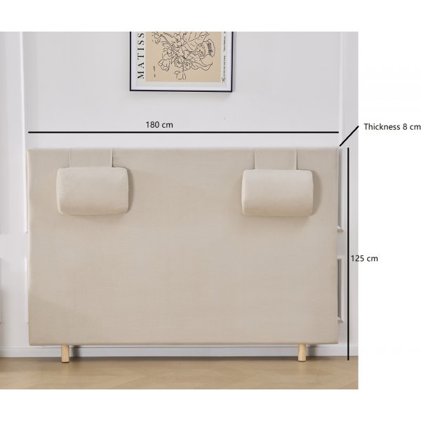 Sänggavel med nackkuddar 180 x 125 cm - Beige Sänggavel med nackkuddar 180 x 125 cm - Beige