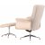 Hagn reclinerftlj med fotpall - Beige frskinnsimitation/whitewash ek