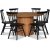 Groupe de repas Nova, table  manger extensible 130-170 cm avec 6 chaises cantilever noires Orust - Chne huil