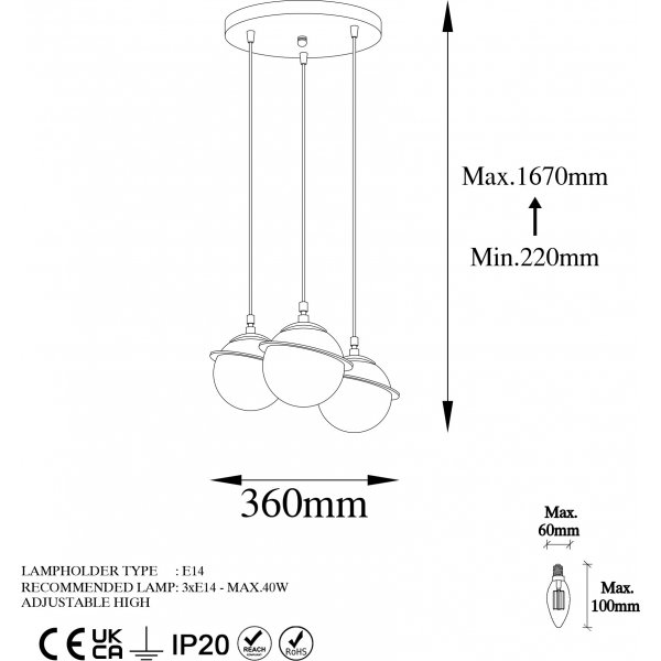 Plafonnier Hugin 13417 - Or Plafonnier Hugin 13417 - Or