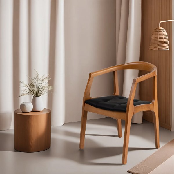 Fauteuil Mira - Chêne/noir Fauteuil Mira - Chêne/noir