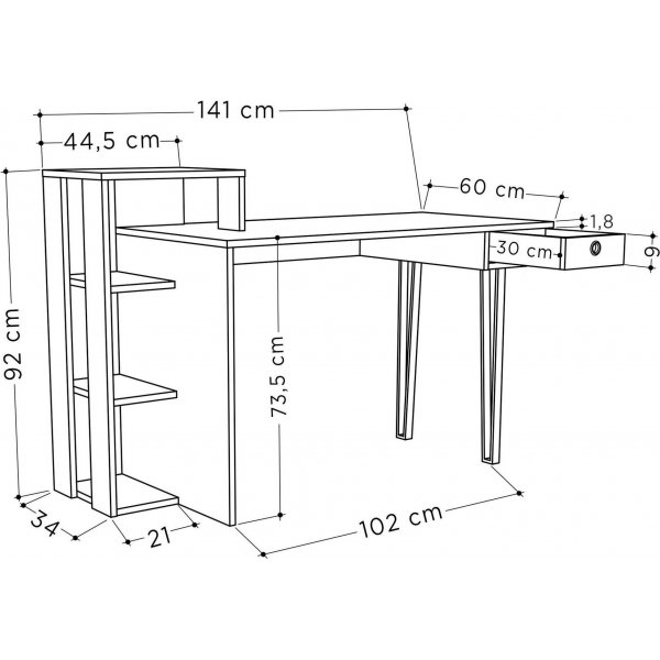 Loyd skrivbord 141x92 cm - Brun/ljus mocka Loyd skrivbord 141x92 cm - Brun/ljus mocka