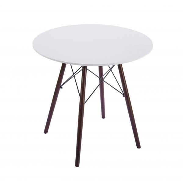 Vilgot runt matbord Ø80 cm - Vit / Mörkbrun Vilgot runt matbord Ø80 cm - Vit / Mörkbrun